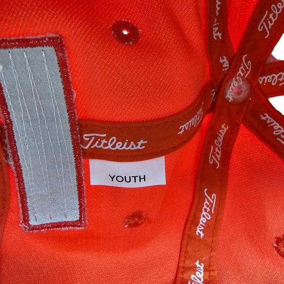 Titleist FootJoy FJ Pro-V1 Orange Strapback Youth Baseball Cap Hat Adjustable - Picture 5 of 5